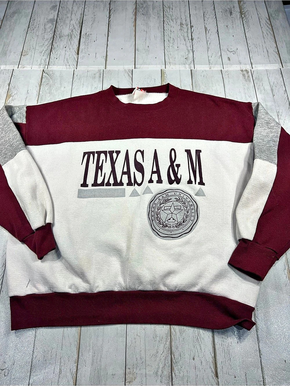 Vintage Wolf & Sons Texas A&M Color Block Sweatshirt XL Made in USA